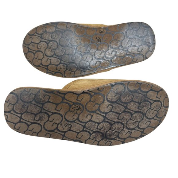 Ugg Australia Pearle Chestnut Brown Suede Sheepskin Men's Slippers Mules sz11 - Picture 13 of 13